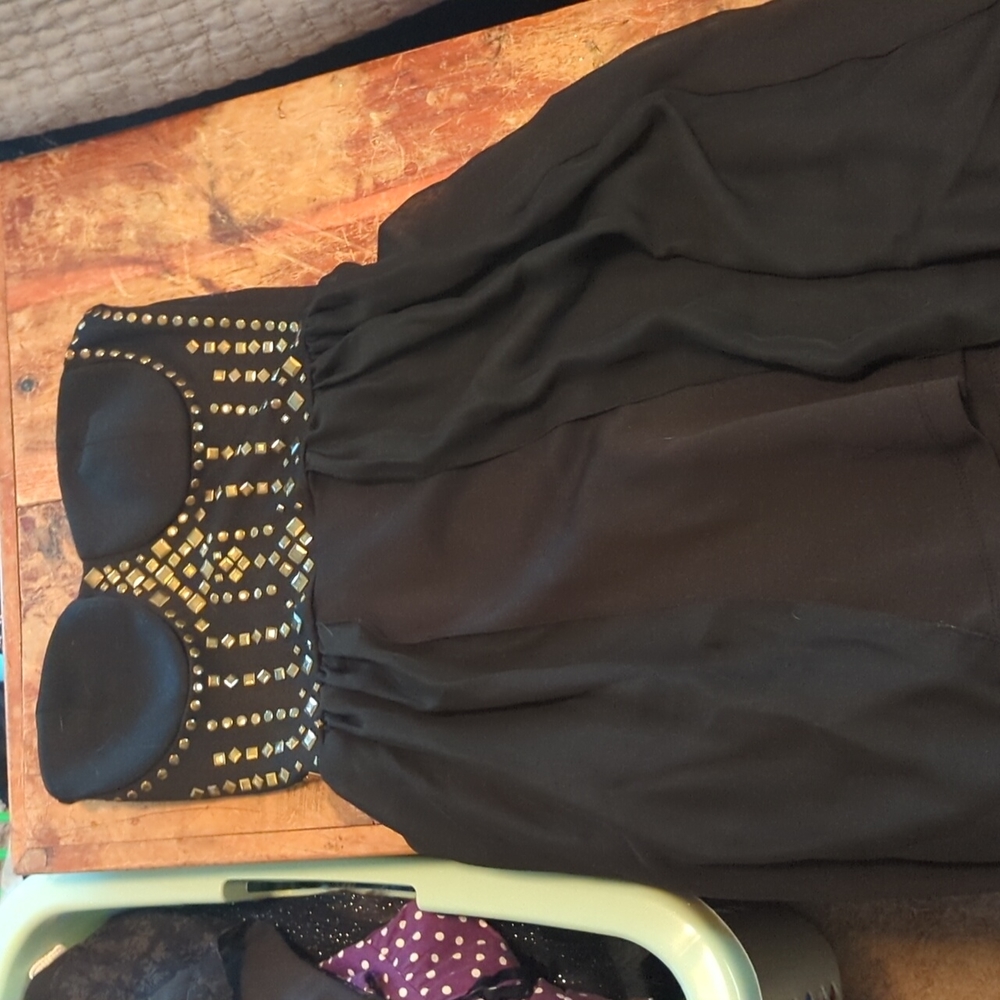 Black dress with gold